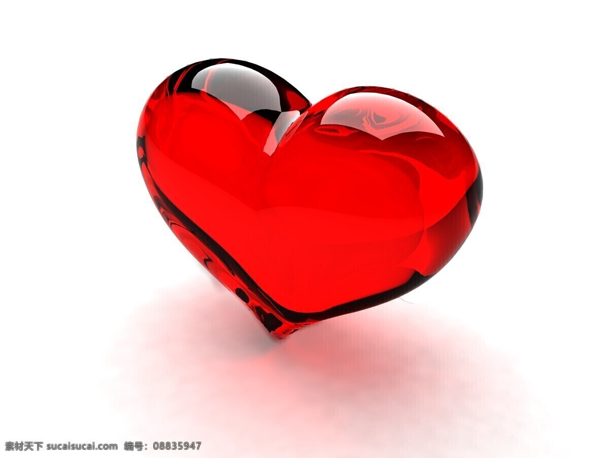 立体 红色 心形 心型 爱心 通透 水晶心形 红色心形 立体心形 饱满的心 高清图片 节日庆典 生活百科