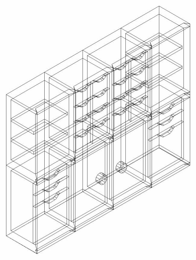 中型 文件柜 3d cad 板式 立体 模型 三维 室内 装饰 装修 cad素材