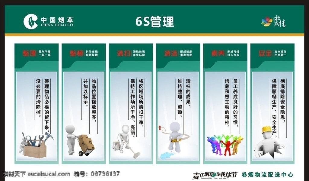 6s管理 公司企业标语 公司形象 中国烟草 杜鹃 精益求精 责任烟草 你我毕节