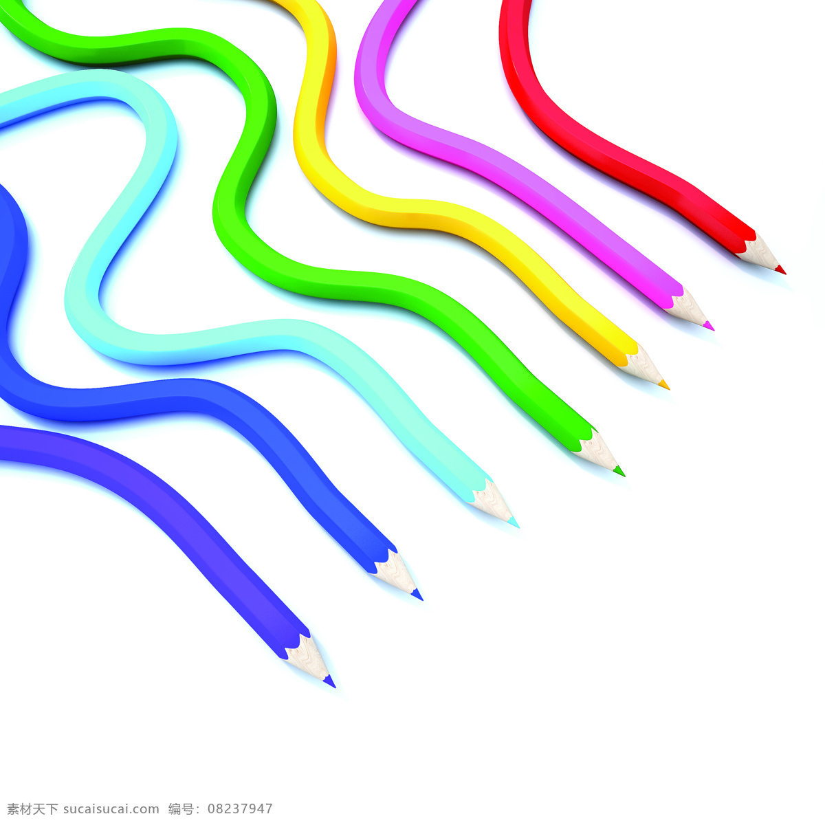 创意 铅笔 设计素材 铅笔设计 彩色铅笔 颜色 色彩 彩色 广告素材 底纹背景 办公学习 生活百科 白色