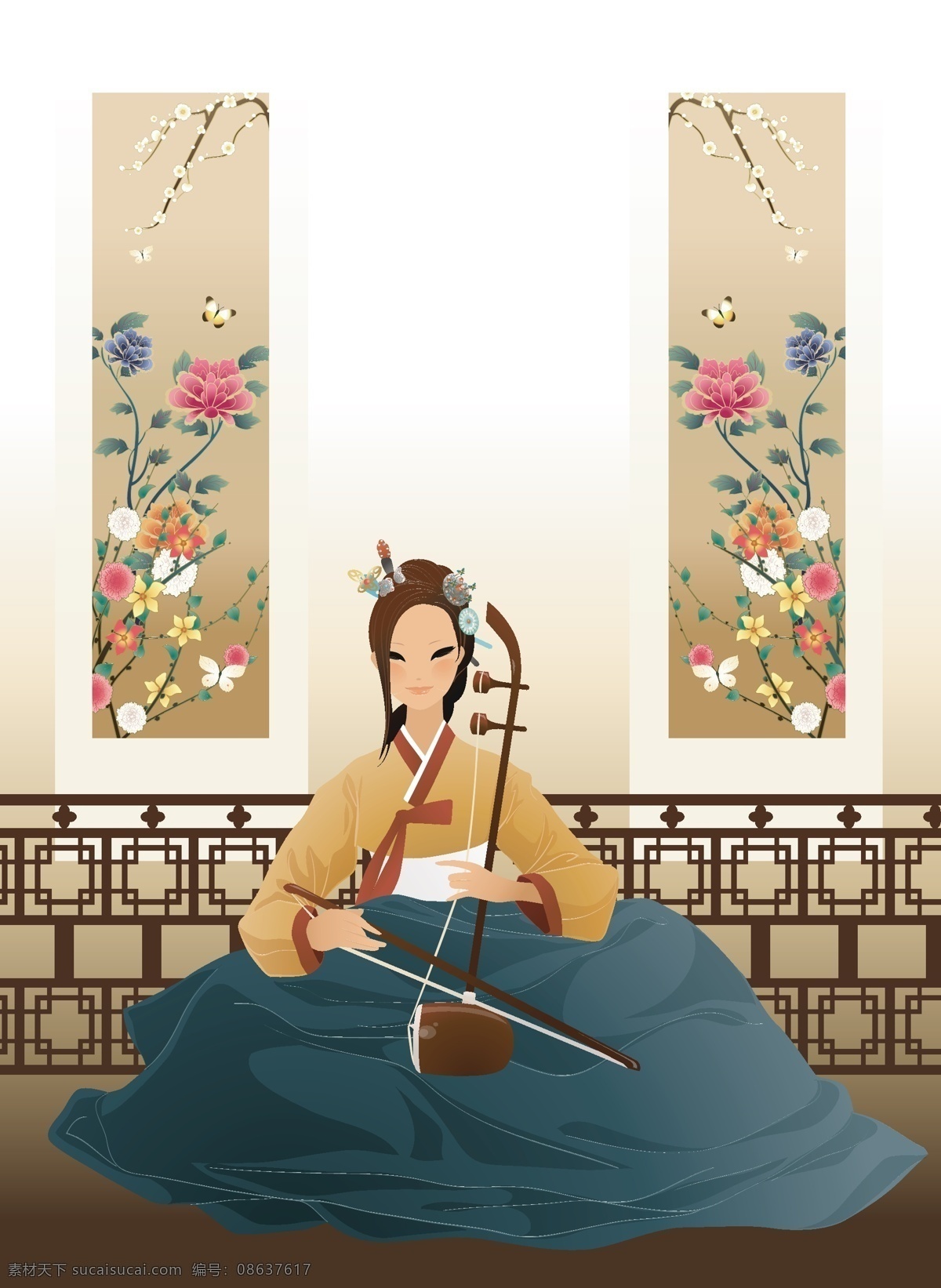 唯美 韩国 卡通 女性 矢量图