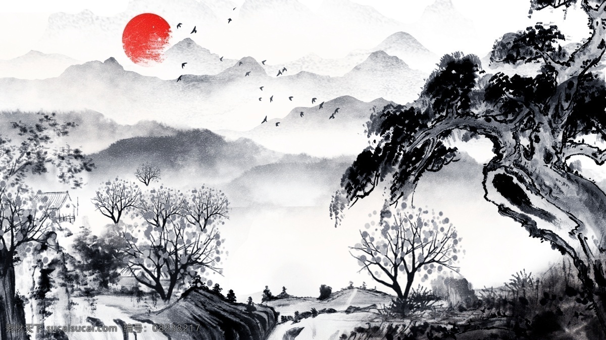 中国 复古 水墨画 水彩 风景画 水墨 插画 水彩画 山水风景画 水墨风景 水墨山水 中国古风 风景画山水画 山水插画 古风插画 古风风景画 古风山水 中国水墨 中国风景 中国山水 中国水彩插画
