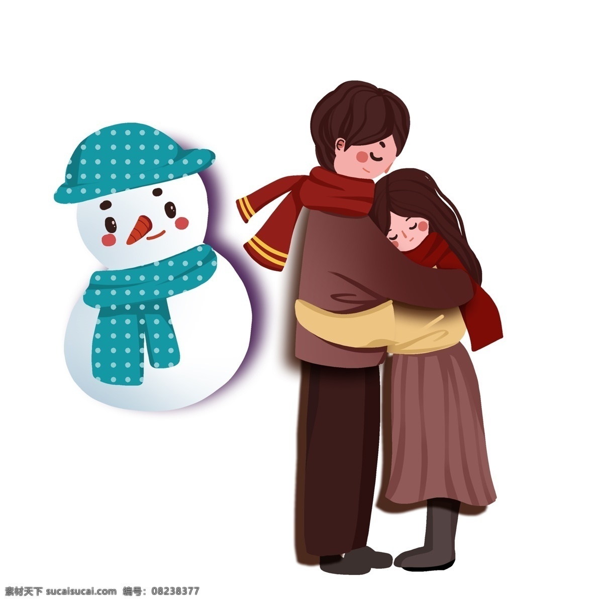 卡通 拥抱 情侣 雪人 元素 卡通人物 设计元素 简约 手绘 手绘图案 元素设计 创意元素 手绘元素 psd元素