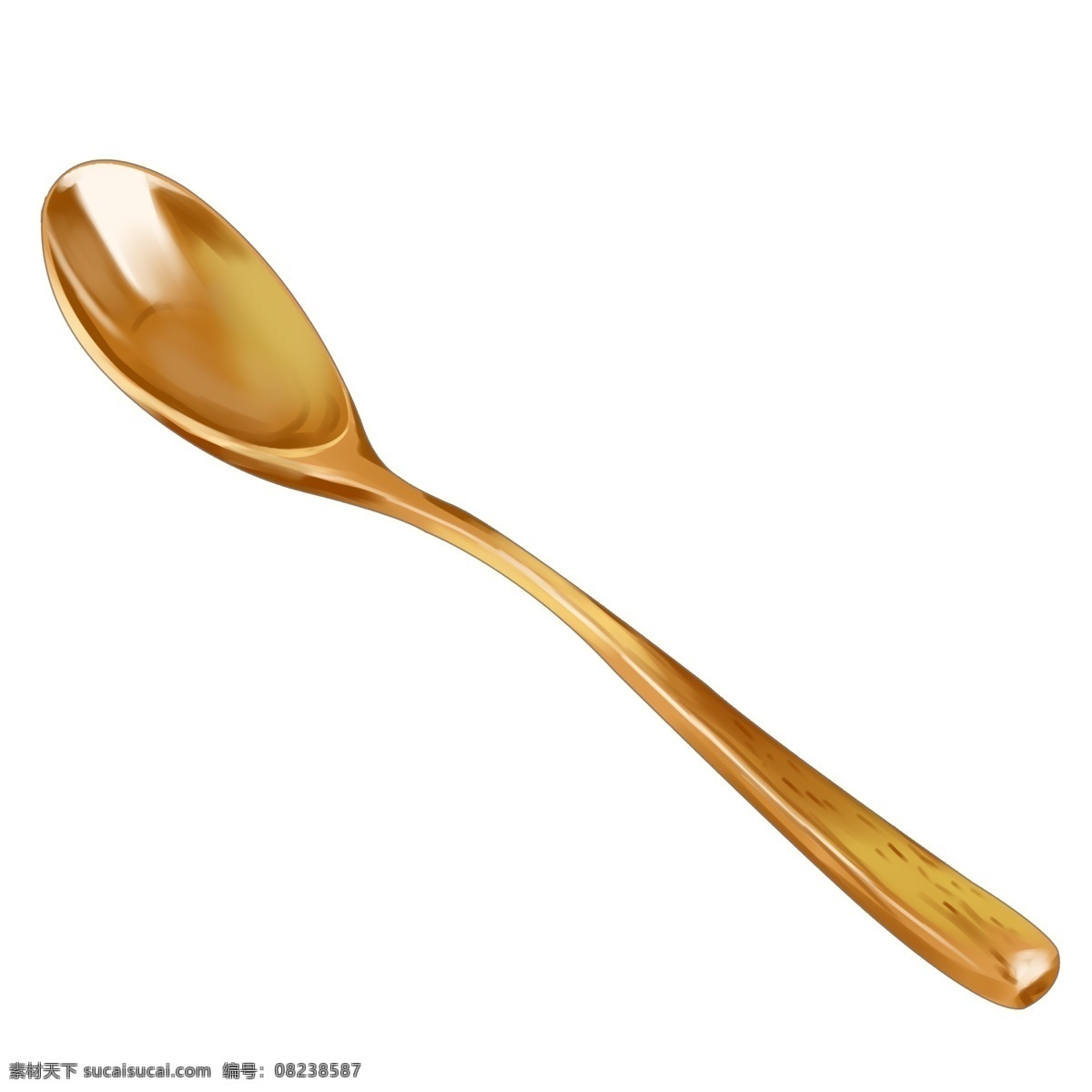 棕色 小巧 勺子 插图 棕色小巧勺子 仿真 光滑 半圆 实物 汤勺 陶瓷勺子 餐具 装饰