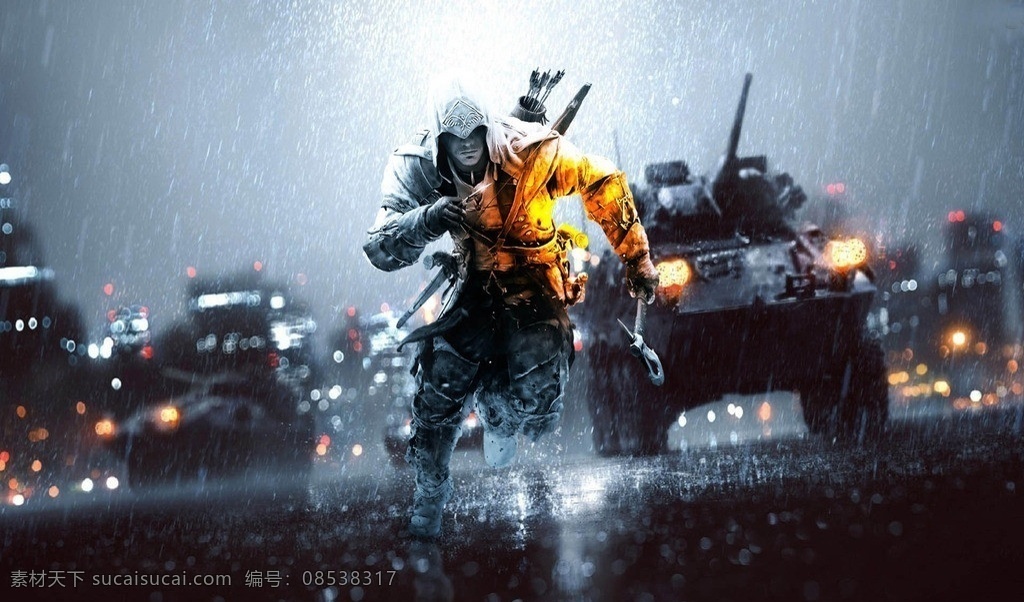 刺客信条 游戏 雨水 壁纸 高清 动漫人物 动漫动画