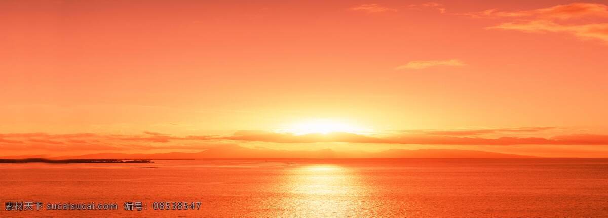 朝霞 红日 夕阳 落日 海面 黄昏 自然景观 自然风景 摄影图库