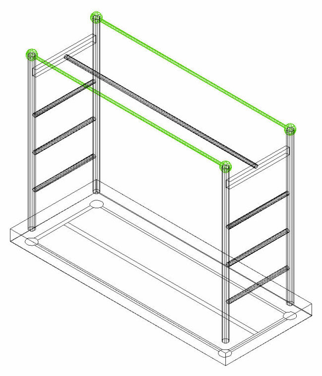 双 杆 挂架 3d cad 办公 办公室 模型 座椅 双杆 cad素材