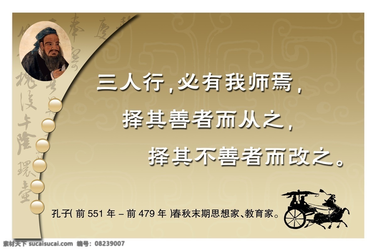 励志展板 宣传 标语 口号 展板 版面 装饰画 古诗词 励志 教育 学校 三人行 孔子 分层 白色