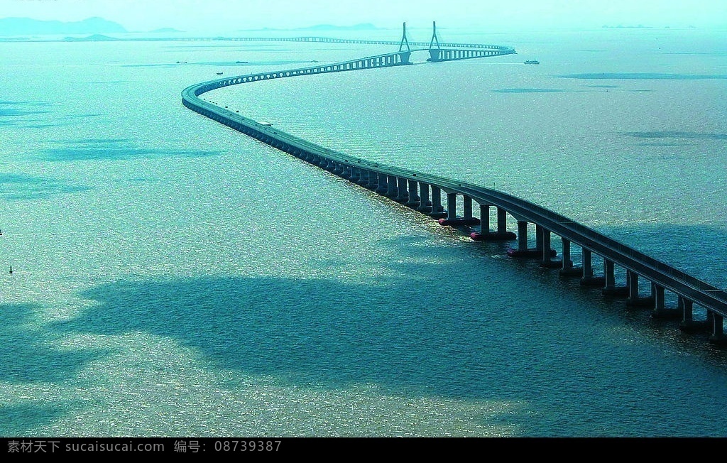 东海大桥 水上 巨 卧 长龙 大桥 海水 铁桥 旅游摄影 国内旅游 摄影图库