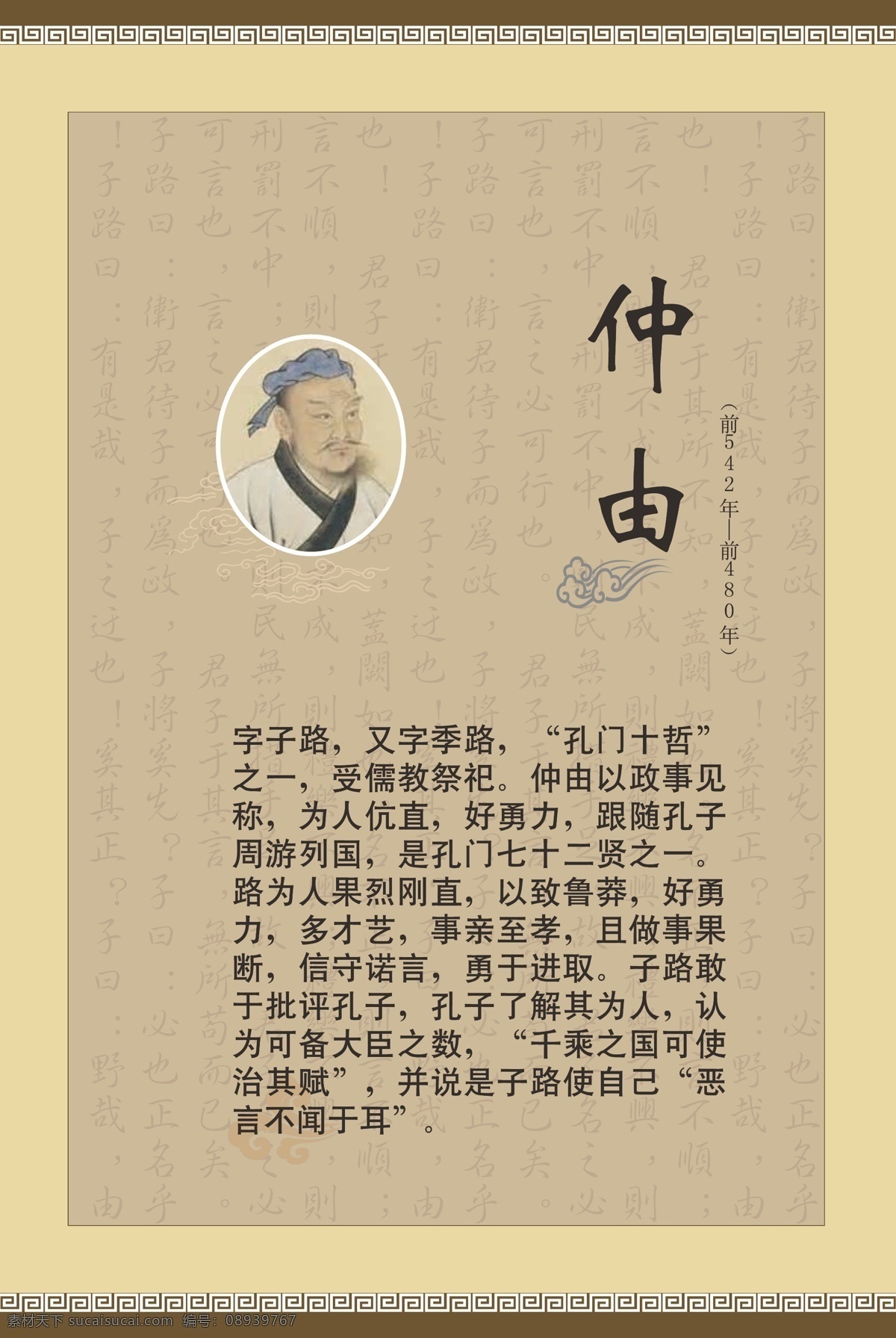 孔子十大弟子 子渊 字骞 伯牛 仲弓 子有 子贡 子路 子我 子游 子夏 柱子文化 孔庙文化 校园 文化 展板文化 展板模板