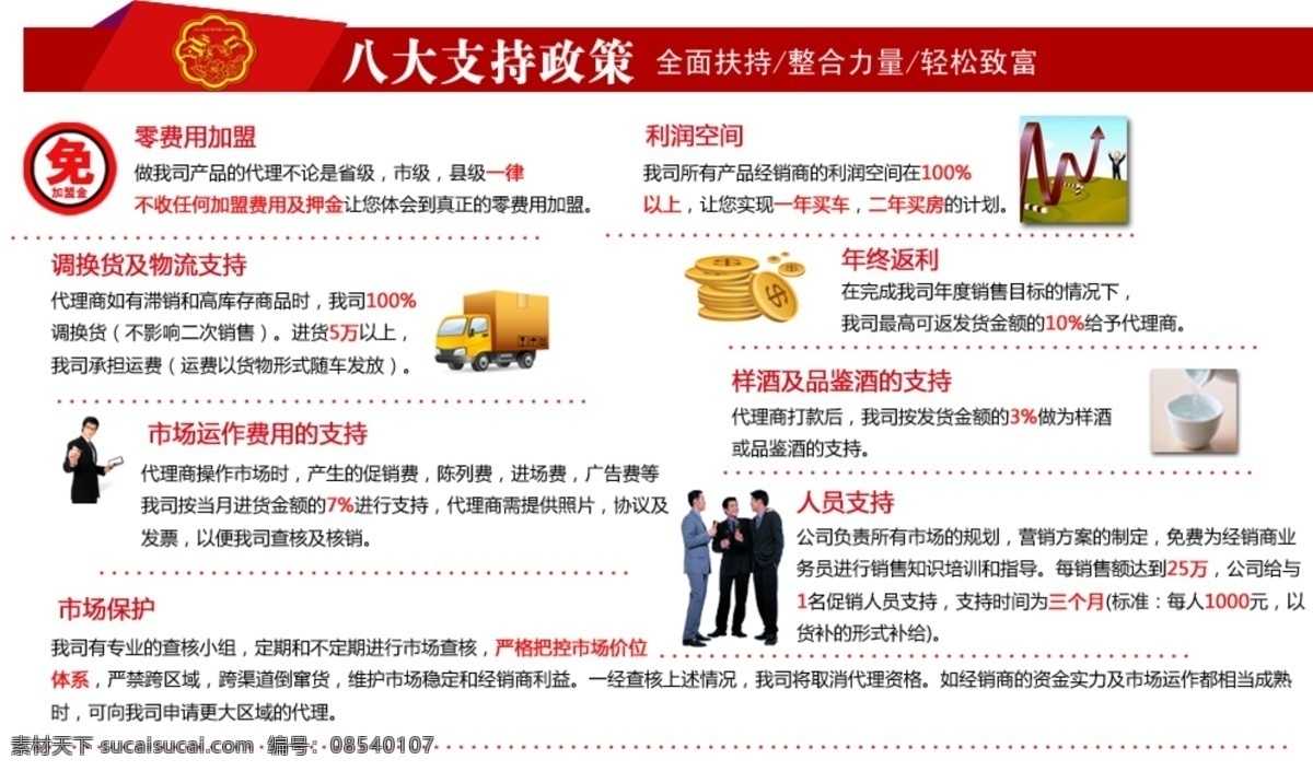 加盟 酒 淘宝界面设计 淘宝装修模版 网页 源文件 八大 支持 政策 模板下载 八大支持政策 富贵江南 支持政策 零费用 网页素材 网页界面设计