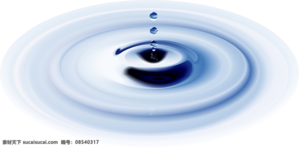 水滴 下 瞬间 矢量 蓝色 涟漪 明 矢量素材 水晕 水 蓝水晕 蓝色水链 水链 矢量图 其他矢量图
