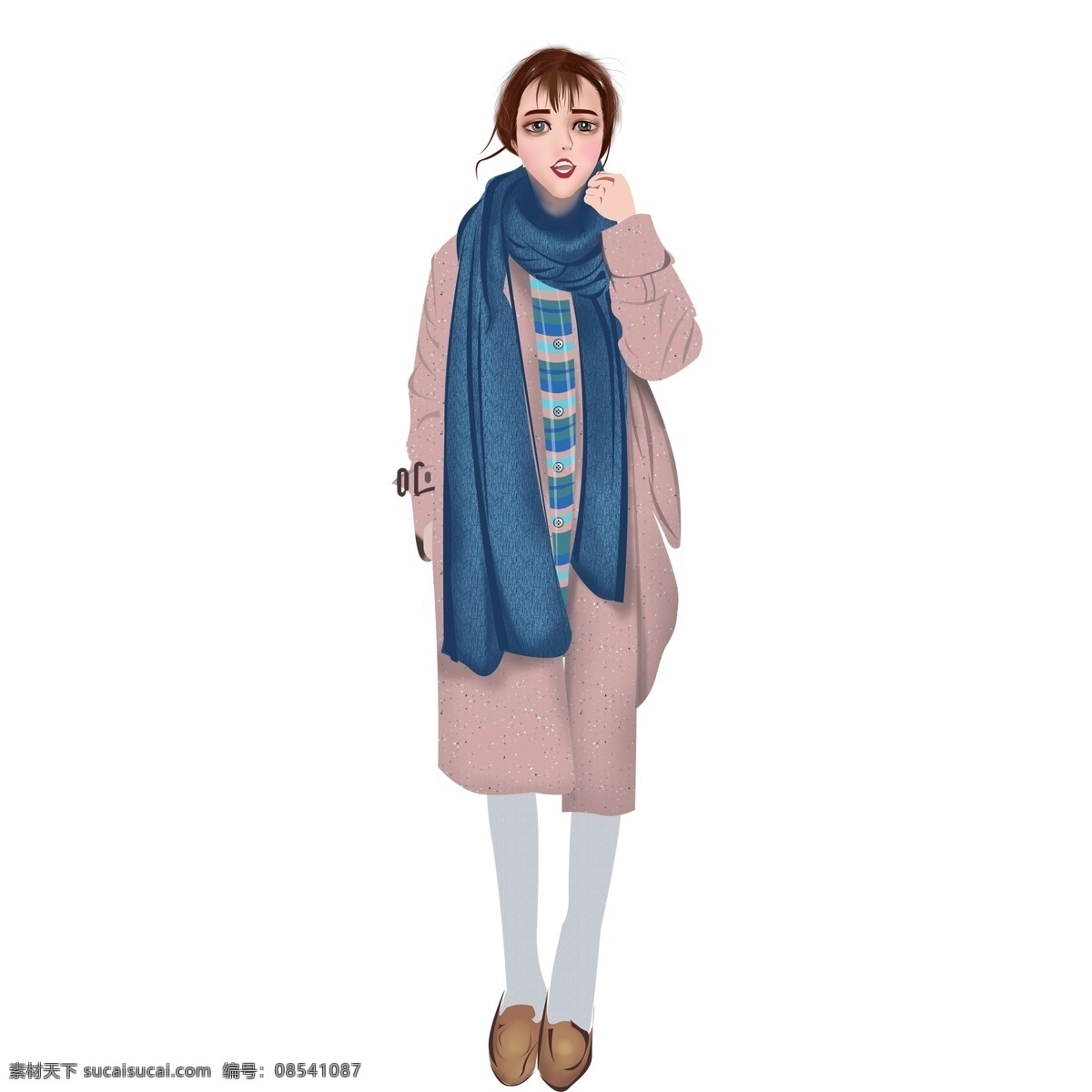 手绘 卡通 女孩 图案 元素 时尚 卡通女孩 简约 创意元素 冬季女孩 人物元素 手绘图案 psd元素