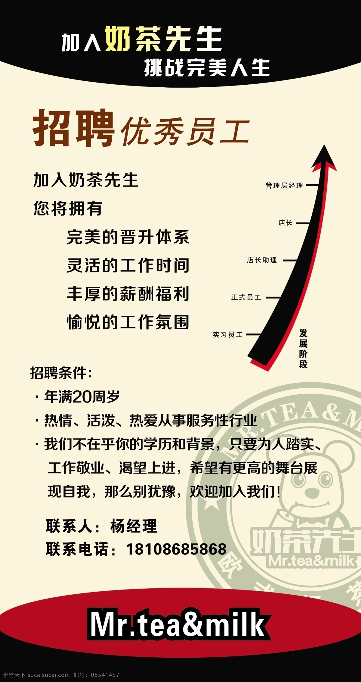 奶茶先生 招聘广告 个性招聘 奶茶招聘 奶茶店广告 奶茶写真 展板模板 广告设计模板 源文件