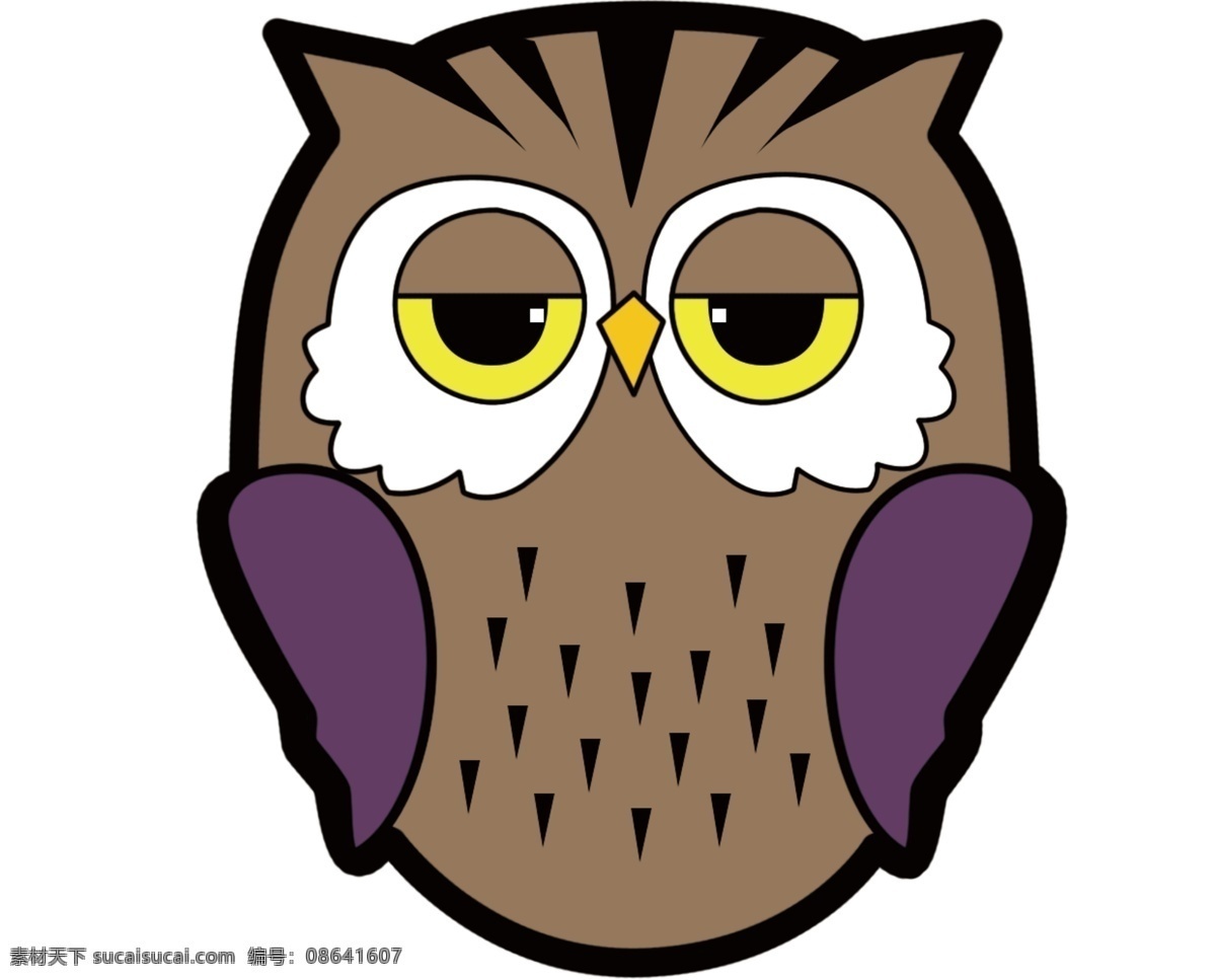 翅膀 耳朵 广告设计模板 黄色 猫头鹰 其他模版 眼睛 源文件 本本 模板下载 猫头鹰本本 紫色