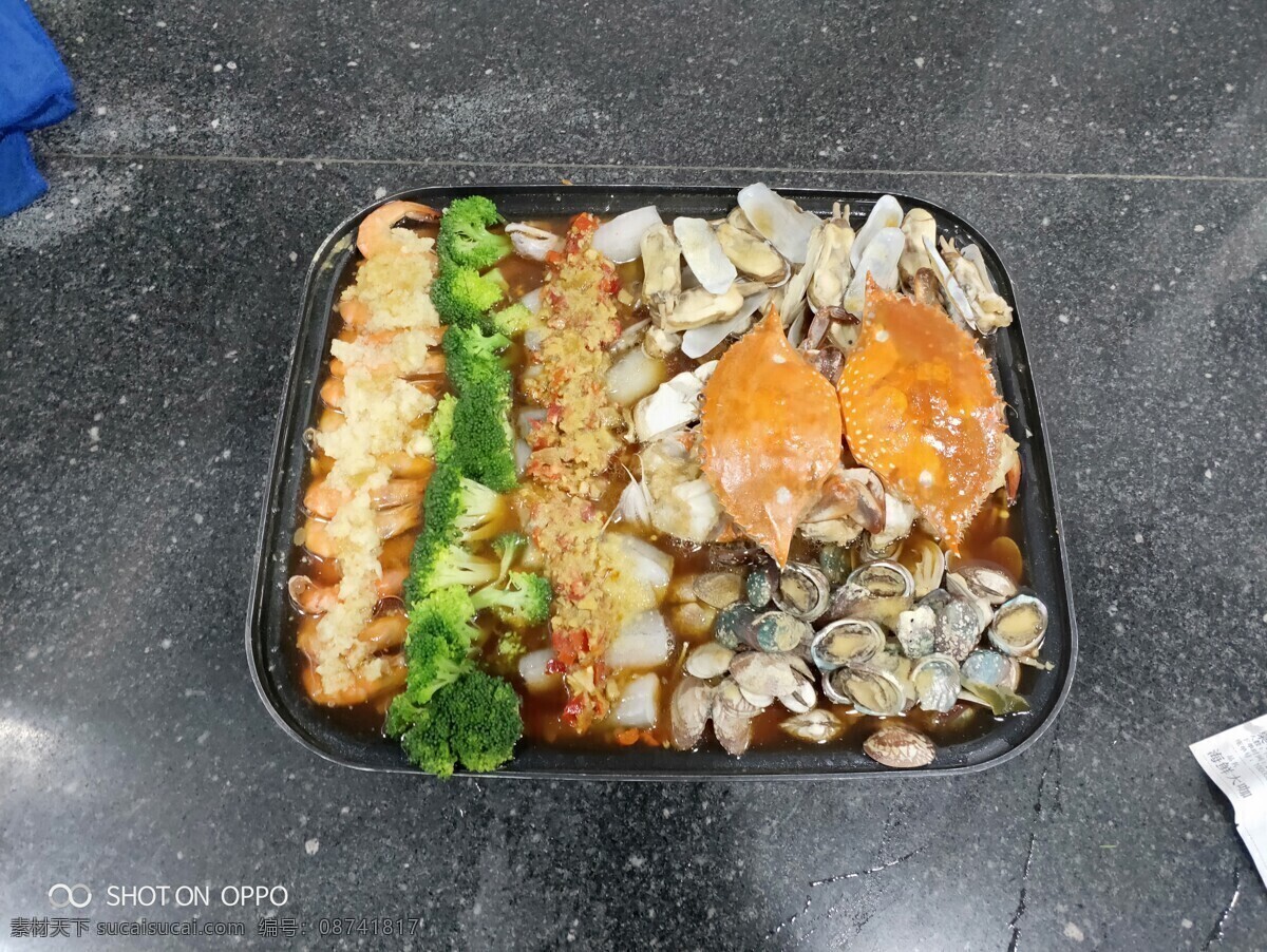 海鲜大咖 海鲜 蟹 虾 花蛤 蛏子 西兰花 蒜蓉 餐饮美食 传统美食