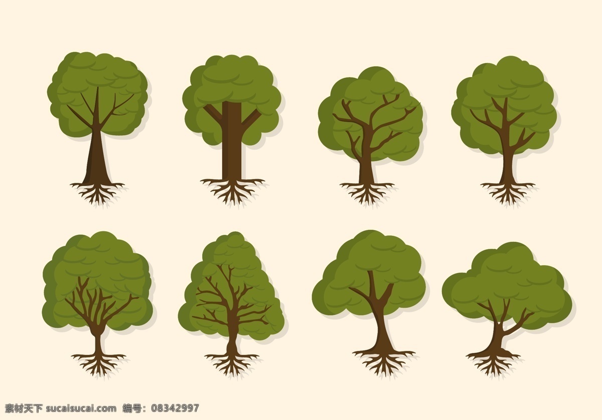 手绘 矢量 树木 插画 矢量树木 植物 手绘植物 矢量素材 手绘树木