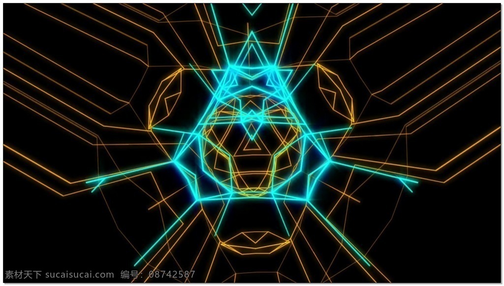 青色 线条 动感 光线 视频 光芒 水晶 科幻 视频素材 动态视频素材