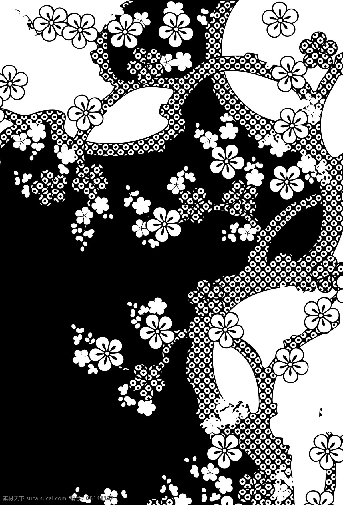超级 漂亮 樱花 花纹 日式 梅花 矢量 美术绘画 文化艺术