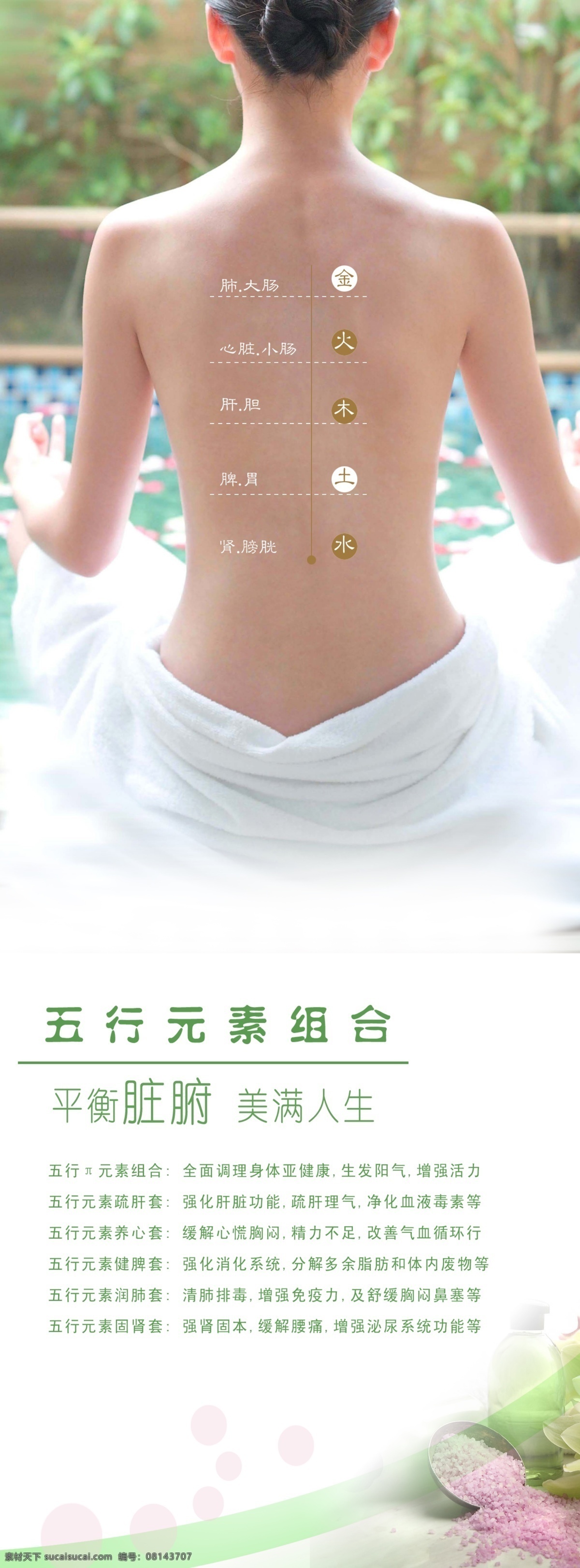 背部养生展架 背部 养生 展架 美女 五行 美容 spa 广告设计模板 源文件