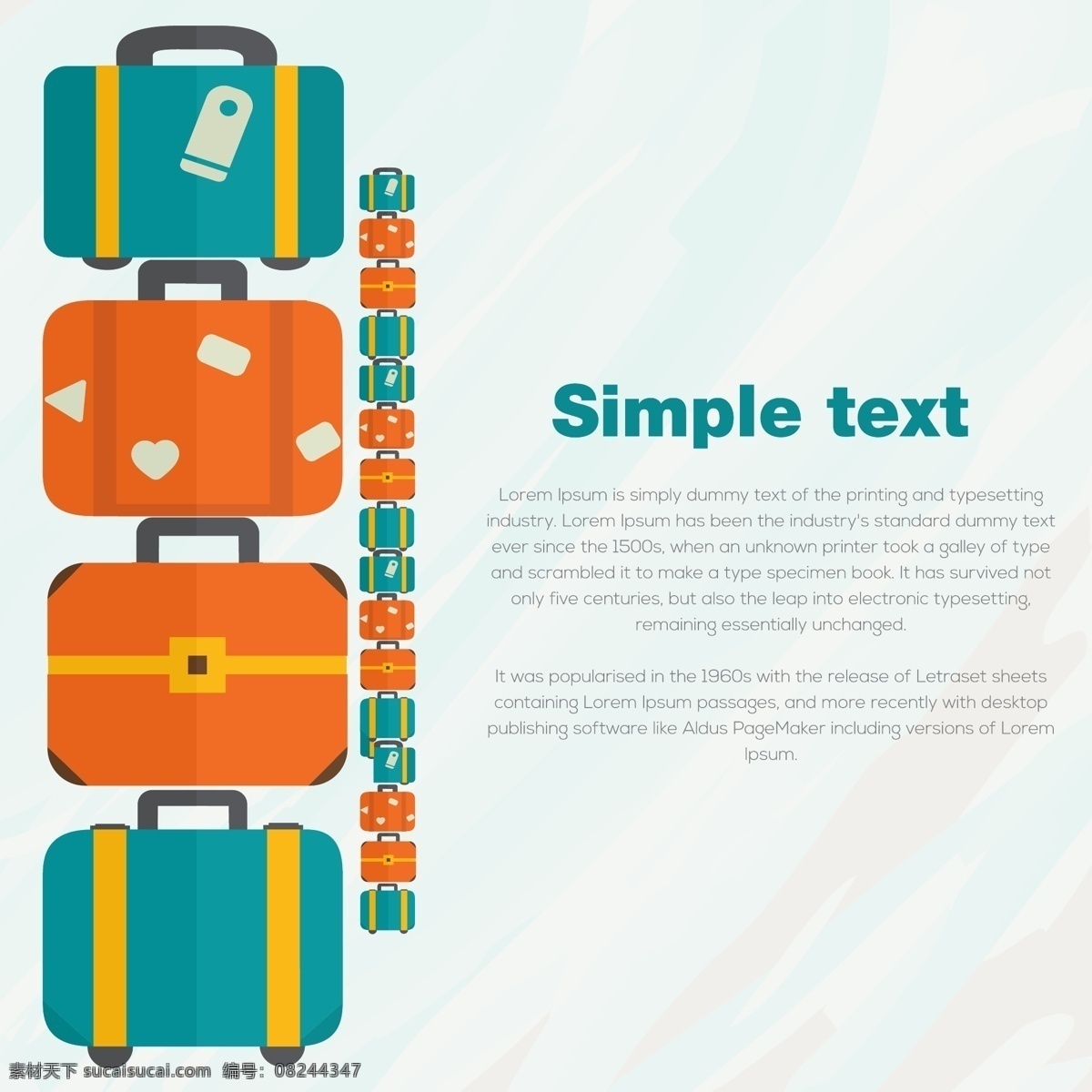 创意 旅行箱 彩色 立体 矢量图 其他矢量图