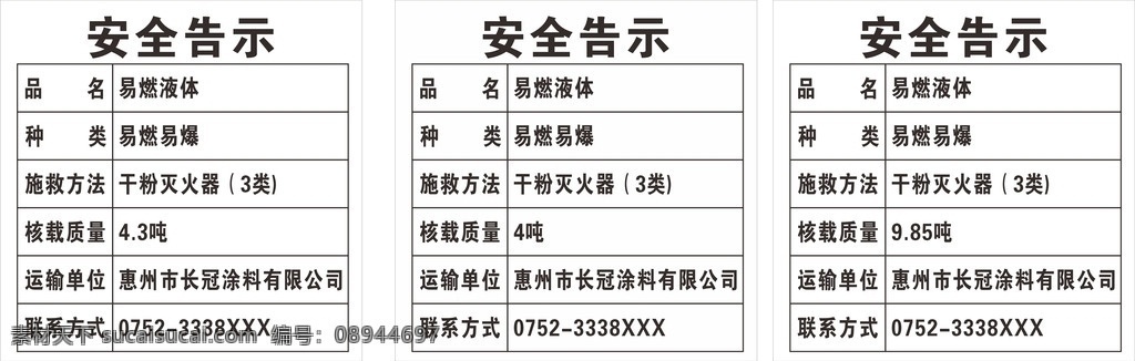 安全告示卡 卡片 标牌 易燃液体 易燃易爆 灭火器 名片卡片