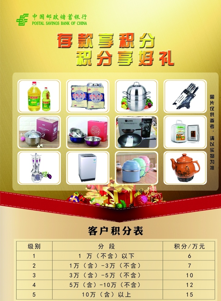 银行宣传页 银行 邮政银行 银行活动 积分 好礼 利率 分层