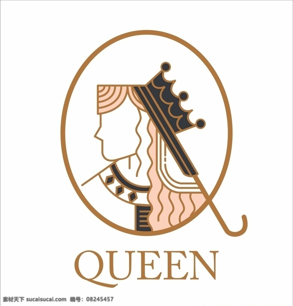 女王 queenlogo 头像 logo 人头 徽章 标志图标 企业 标志