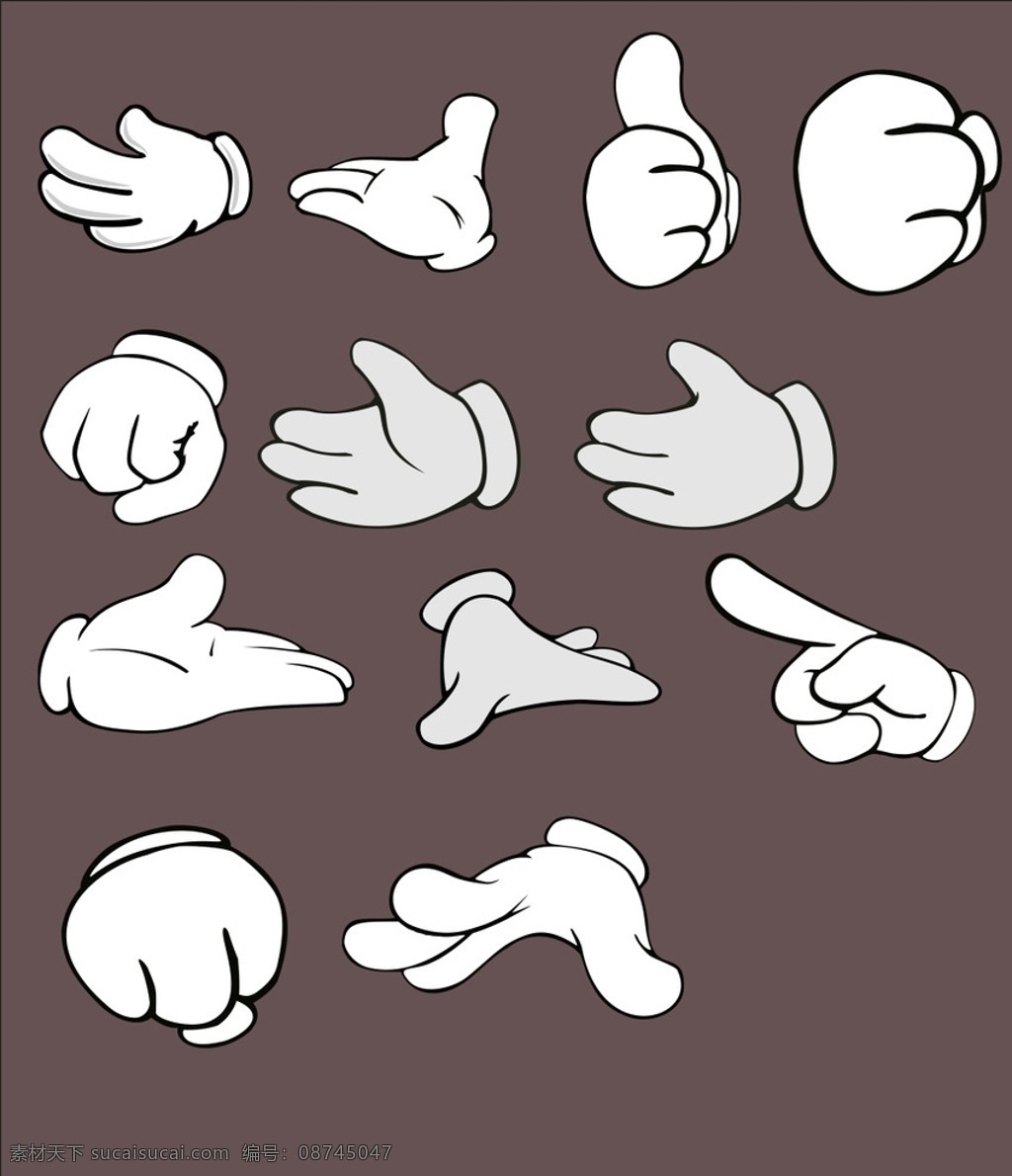 卡通 手 装饰 图案 粘贴 图标 logo 标志 白色 灰色 手势 插画 插图 卡通手 卡通人物 白色手套 米老鼠 唐老鸭 石头 剪子 布拳头 手掌 卡通手素材 教程 画法 卡通插画教程 大拇指 方向和形状 握拳 卡通插画 少儿插画 少儿启蒙 少儿读物 动漫动画 动漫人物