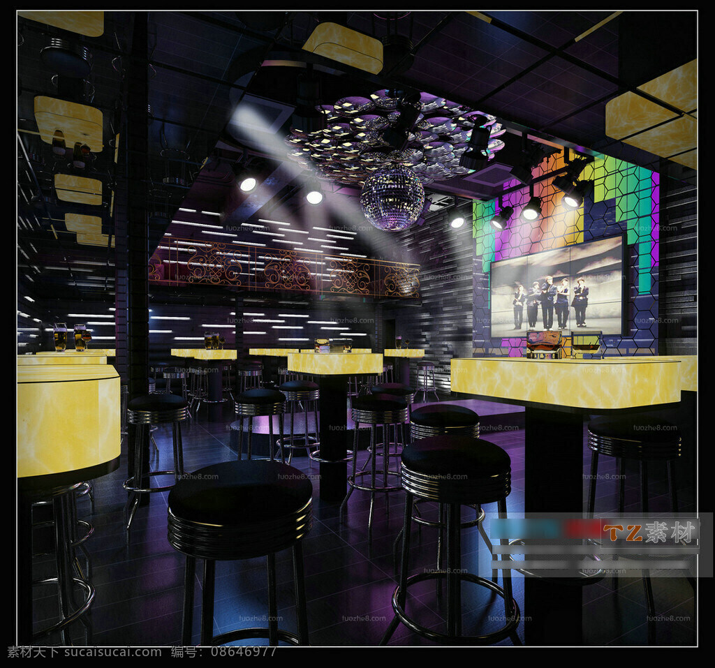 华丽 高档 酒吧 模型 模型素材 3d模型 3d渲染 效果图