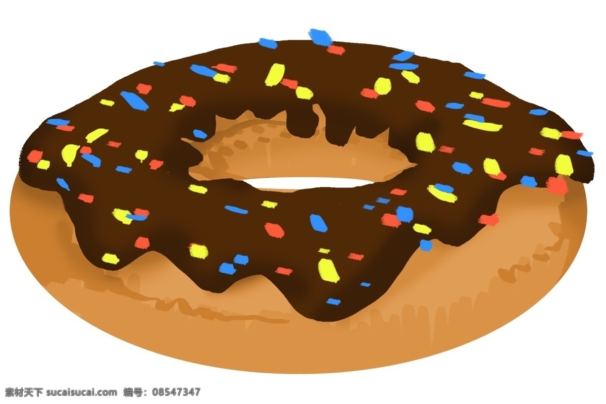 卡通 甜甜 圈 装饰 插画 美味的甜甜圈 卡通甜甜圈 美食插画 食物 甜食 圆形甜甜圈 巧克力