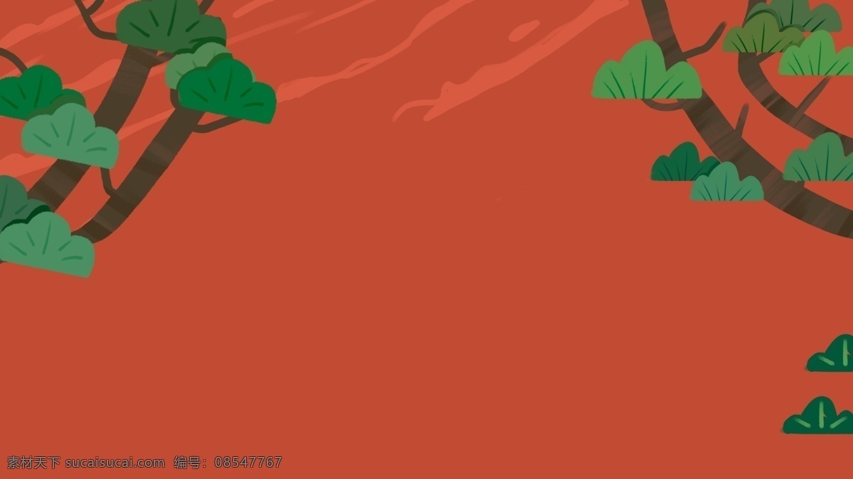 简约 树枝 背景 插画 红色 卡通 彩色 创意 装饰 设计背景 海报背景 图案
