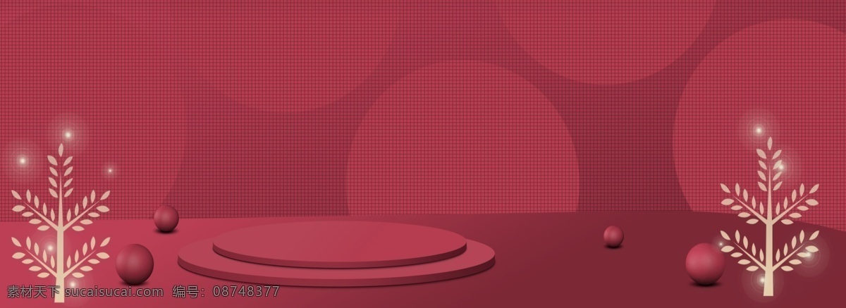 扁平 电商 海报 背景 banner 渐变 红色 简约