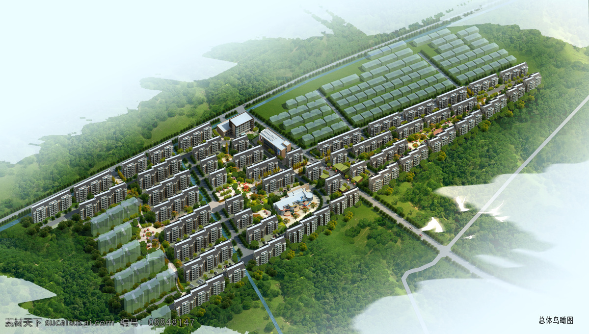 新农村 规划 效果 效果图 建筑 景观 3d设计