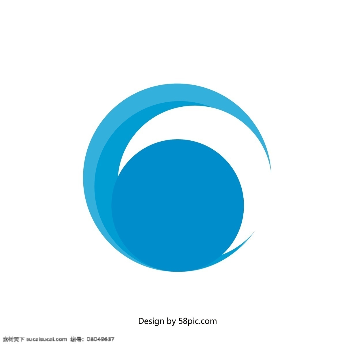 蓝色 简洁 企业 商务 logo 大气 简约 圆形