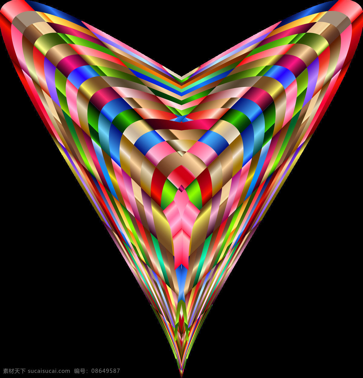 彩色 心形 抽象 图形 免 抠 透明 装饰 元素 艺术 插画