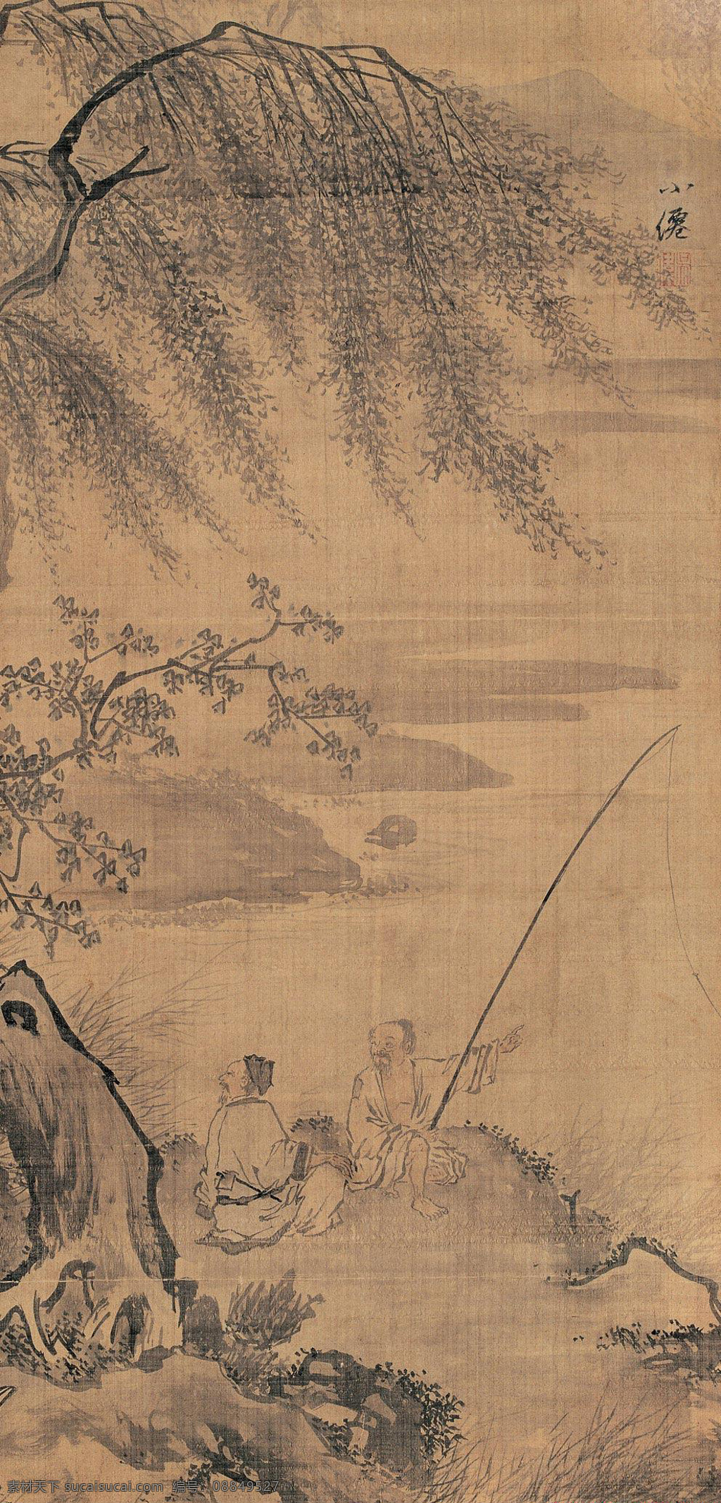 吴伟人物画 吴伟 人物画 渔人图 传统文化 文化艺术
