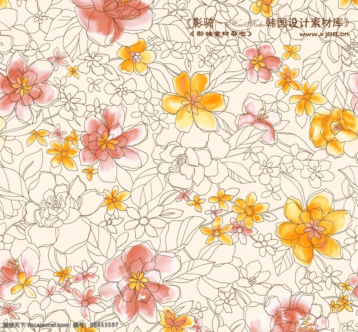 hanmaker 韩国 设计素材 库 斑驳 背景 缤纷 底纹 花 花纹 纹理 鲜艳 颜色 花坏 染印 psd源文件