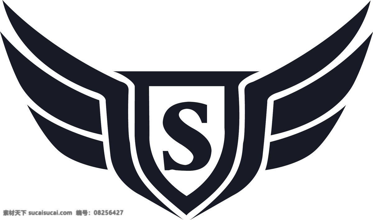 s 字母 盾牌 矢量 标志 创意 字母s logo 翅膀