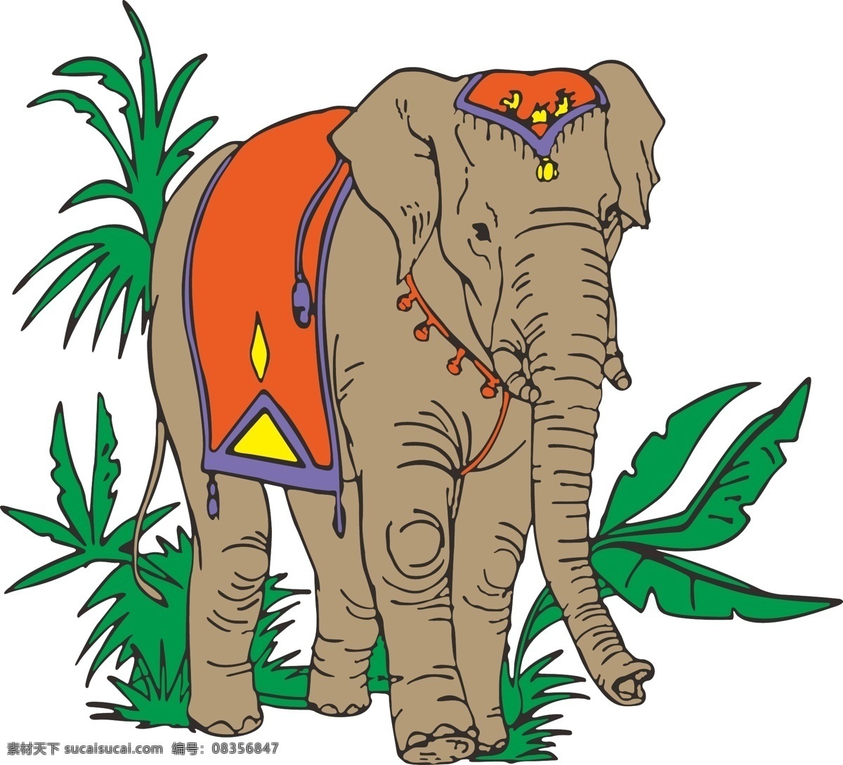 大象 动物 生物世界 矢量图 椰子树 野生动物 印花图 矢量 模板下载 椰子树大象 大型动物 t恤印花图 个性印花图案 淘宝素材 其他淘宝素材
