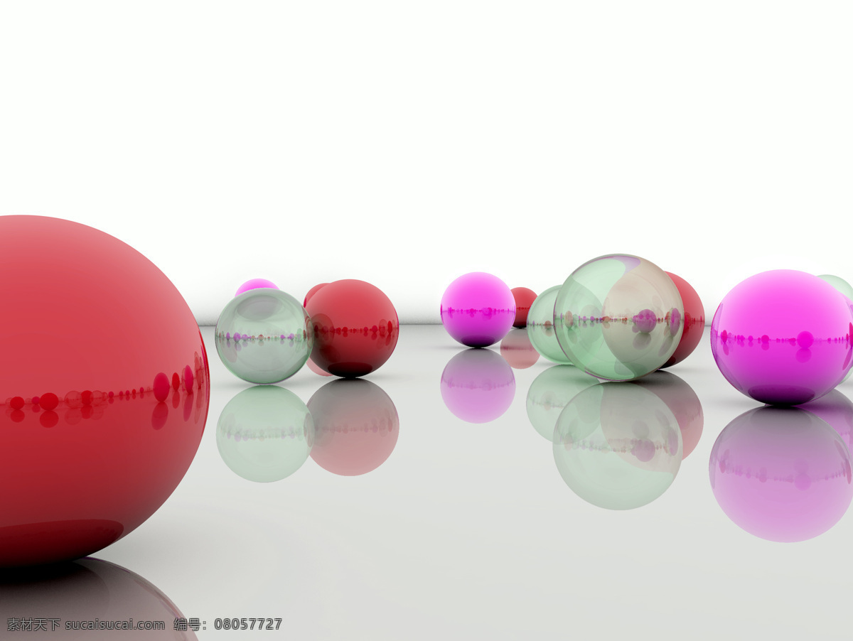 玻璃球 3d设计 玻璃 球 五颜六色 珠子 桌面 3d模型素材 其他3d模型