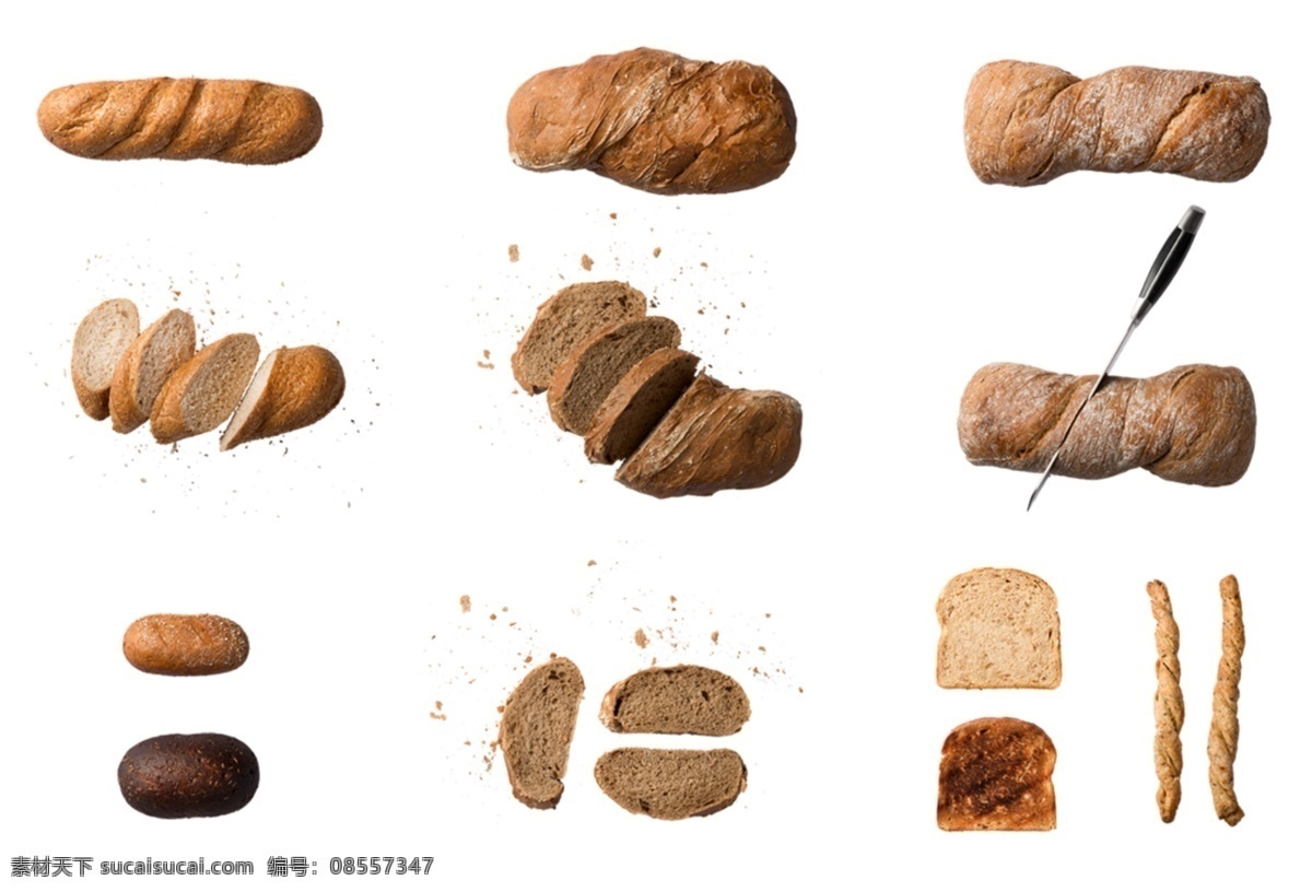 面包图片 面包 全麦面包 面包片 整块面包 面点 西点