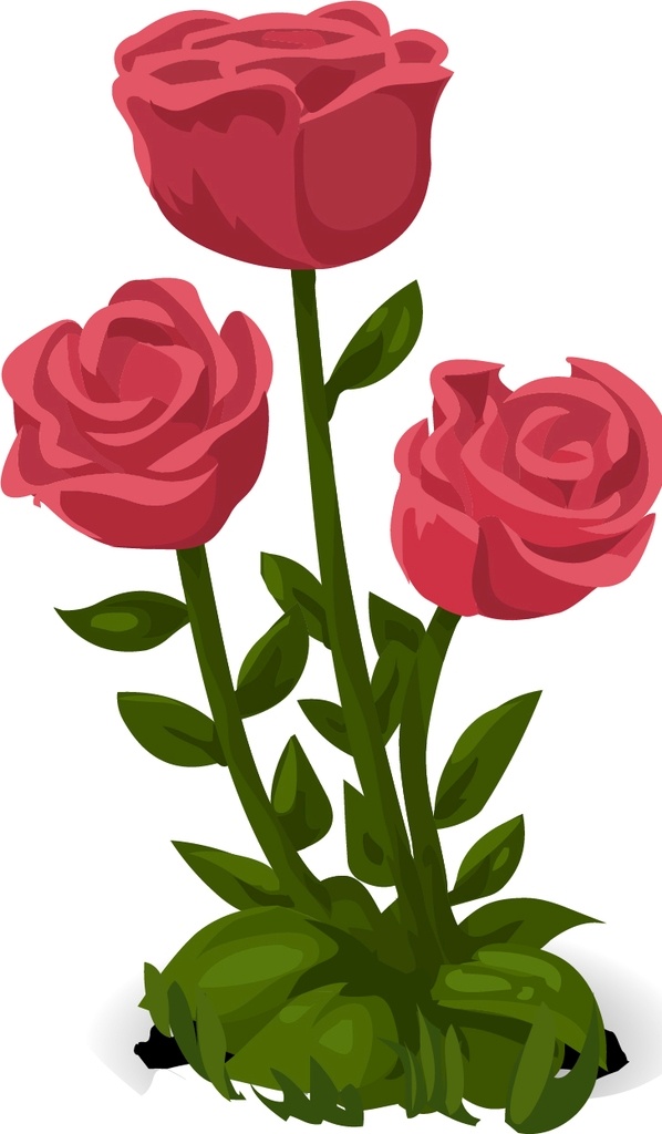 矢量 卡通 玫瑰花 植物 插图 花朵 标志图标 其他图标