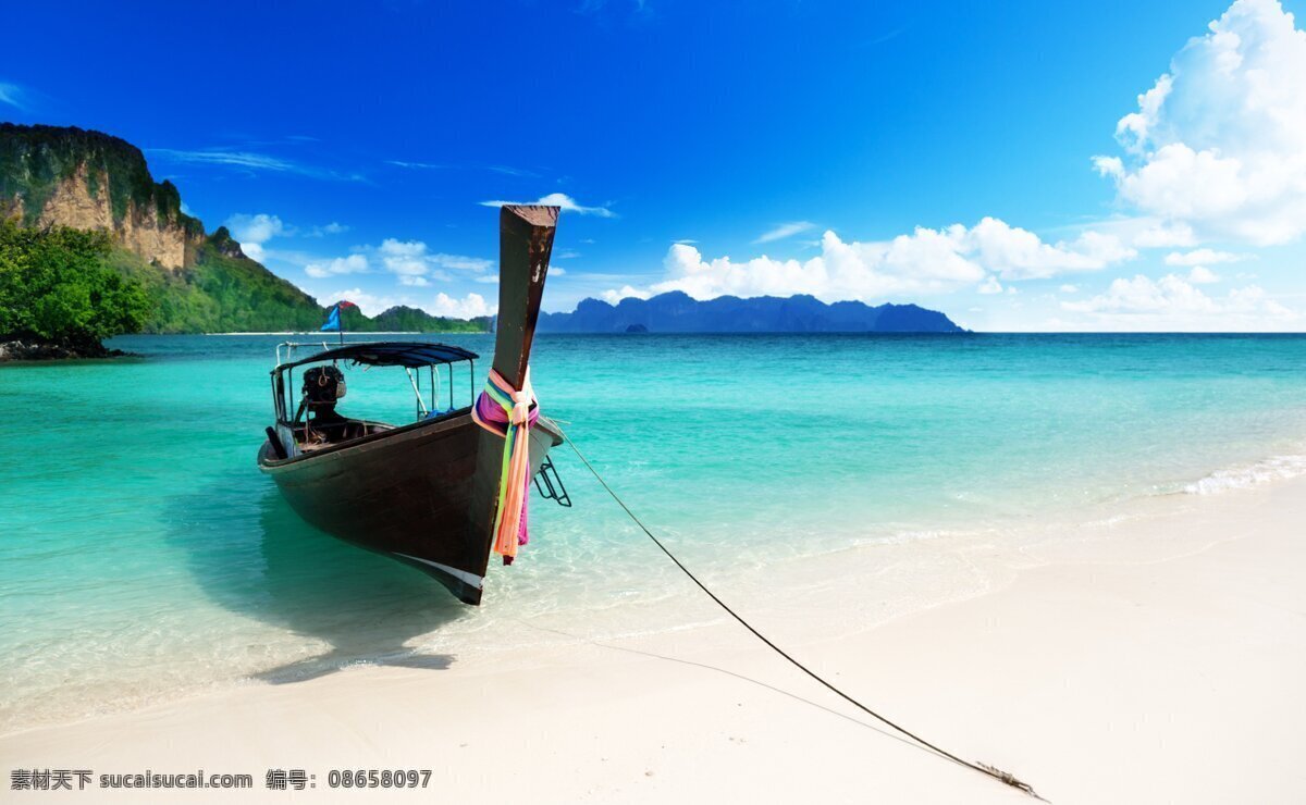 海边小船 沙滩 海洋 小船 蓝色 海 自然景观 自然风景