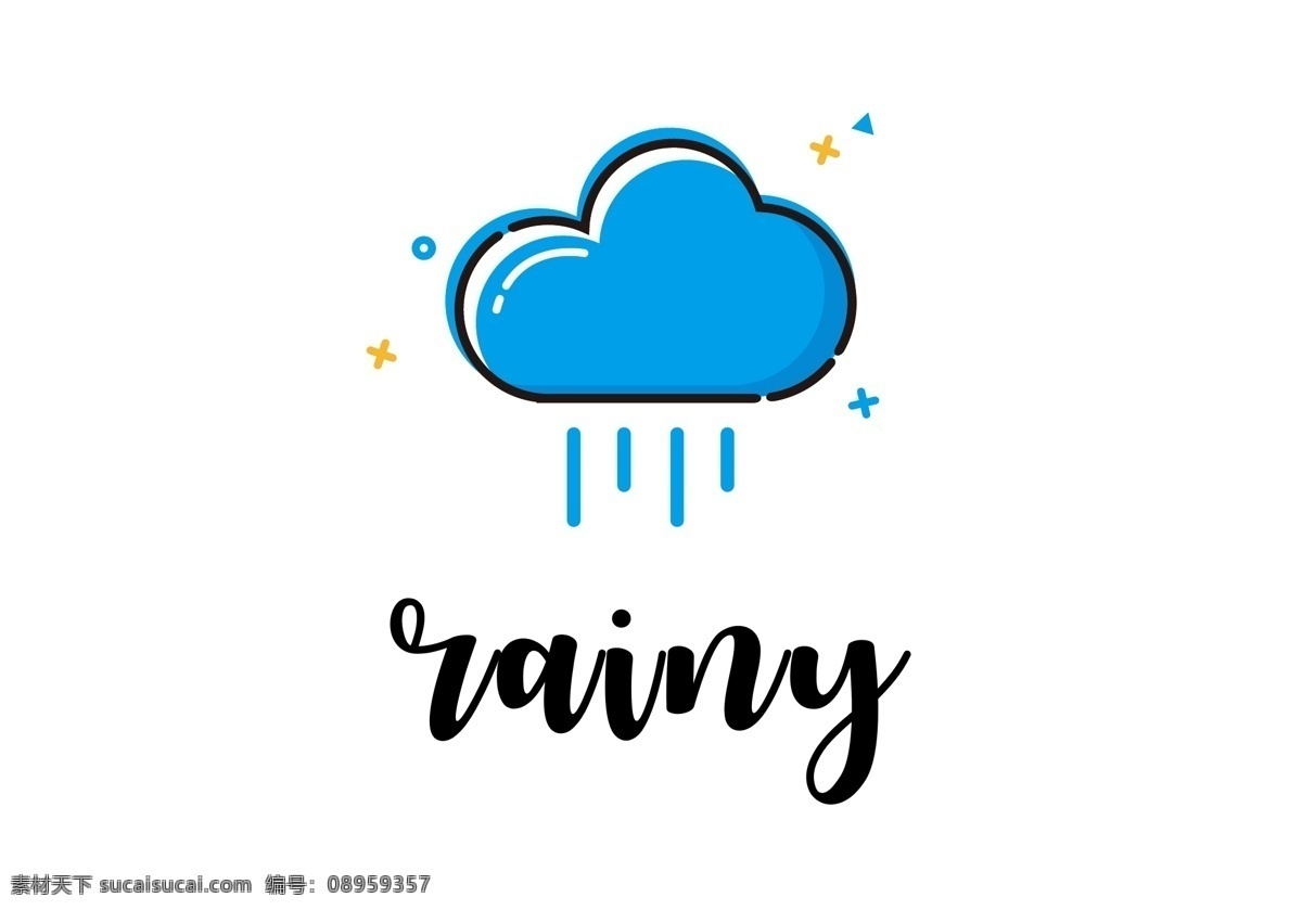 mbe 风格 可爱 卡通 天气 rainy 雨天 天气小图标 装饰小素材 雨天图标