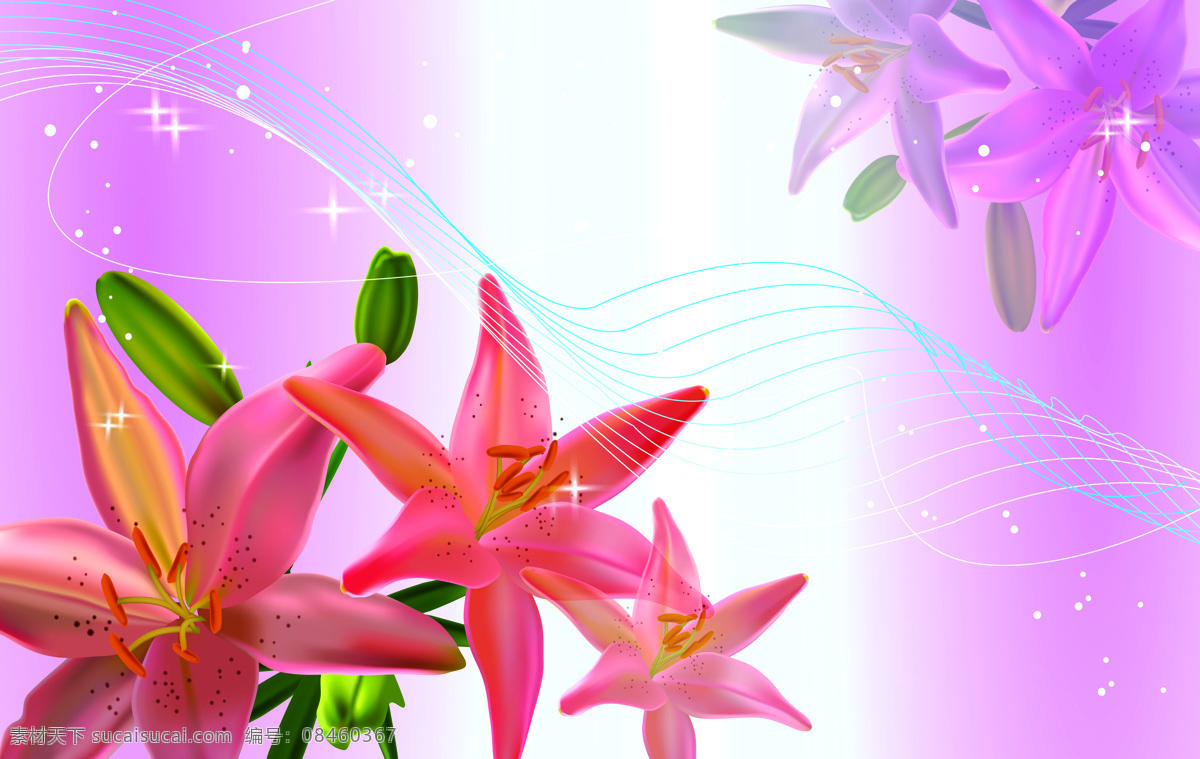 3d 高清 鲜花 乐章 背景 墙 背景墙 3d渲染 效果图