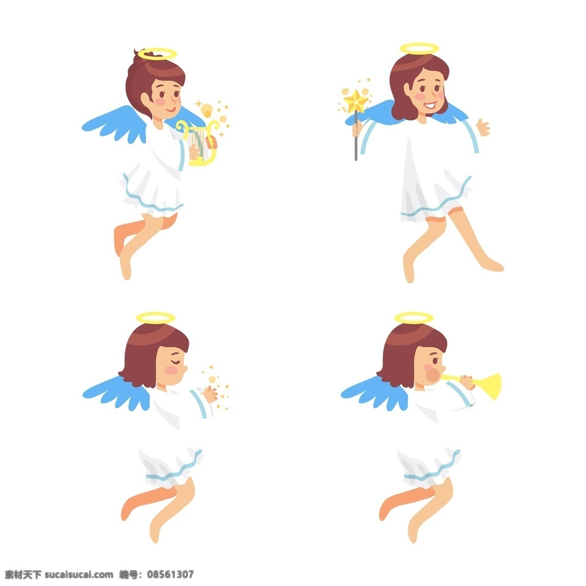蓝色 翅膀 白衣天使 免 抠 透明 图 天使装饰图 天使元素 天使设计图 天使海报图 天使广告图片