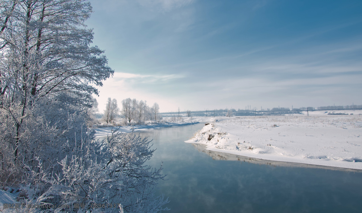 冬天河流风景 树木风景 河流风景 小河风景 树林雪景 雪地风景 美丽雪景 冬天雪景 冬季美景 风景摄影 自然风景 自然景观 灰色