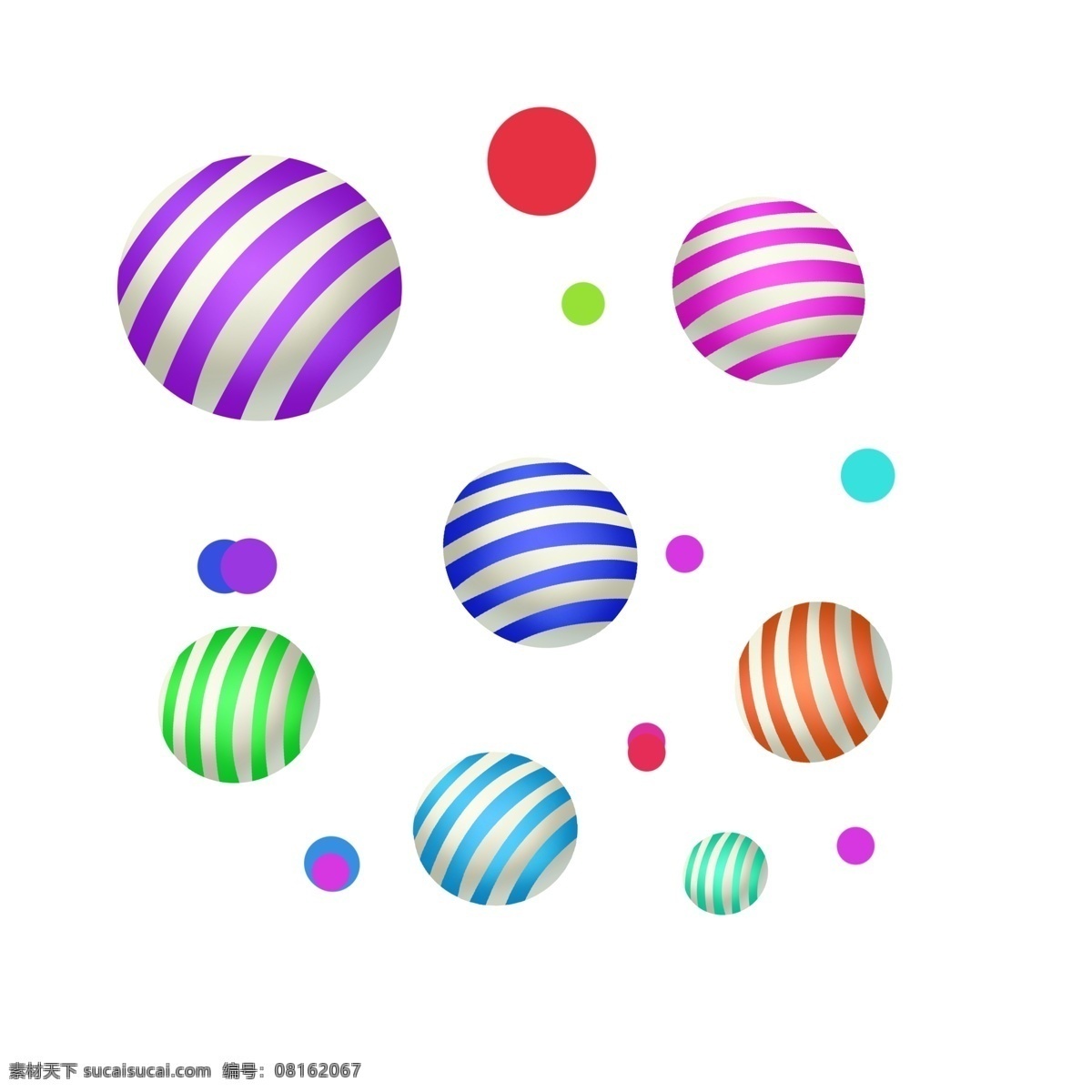 漂浮 糖果 元素 圆型 免扣漂浮 活动促销 海报装饰 彩色 几何 电商 立体 首页 装饰 彩带