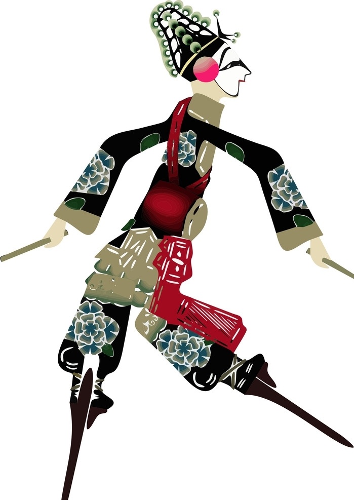 传统皮影 传统 中国文化 中国风 皮影 皮影戏 矢量图 传统文化 民间艺术 文化艺术